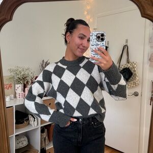 Diamond print Abercrombie sweater